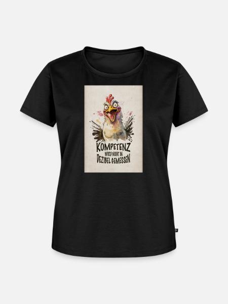 Kompetenz wird nicht in Dezibel gemessen - Frauen Premium Bio T-Shirt - Schwarz