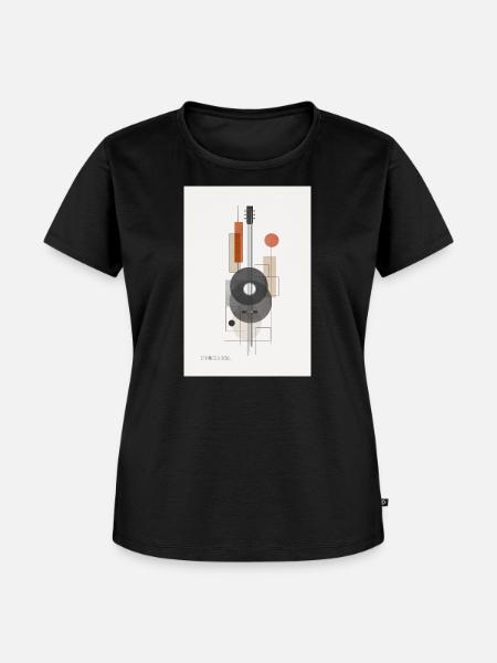 Strings & Soul – Abstraktes Gitarren Design - Frauen Premium Bio T-Shirt - Schwarz