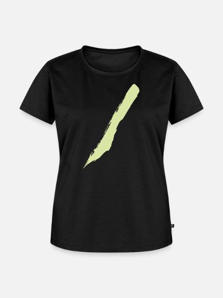 Pinselstrich - Style Streifen / Diagonal - Frauen Premium Bio T-Shirt - Schwarz