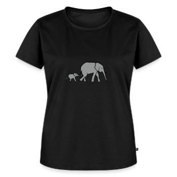 Elefant, Elefanten - Frauen Premium Bio T-Shirt - Schwarz - Vorne - Selfina (174cm)