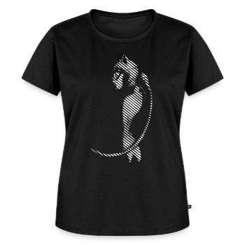 Catwoman black & white - Frauen Premium Bio T-Shirt - Schwarz - Vorne - Selfina (174cm)