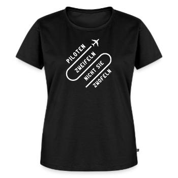 Pilot - Frauen Premium Bio T-Shirt - Schwarz - Vorne - Selfina (174cm)