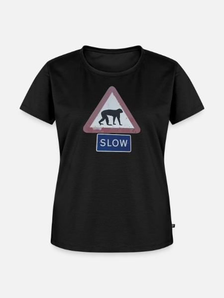 Schild Affe fbg - Frauen Premium Bio T-Shirt - Schwarz