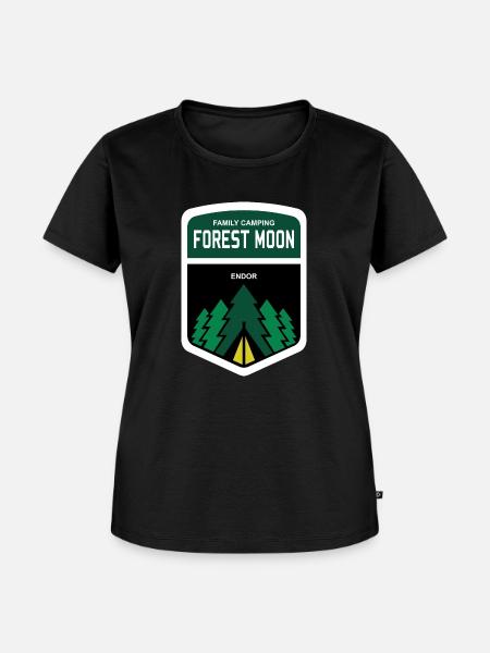 moon forest symbol - Frauen Premium Bio T-Shirt - Schwarz