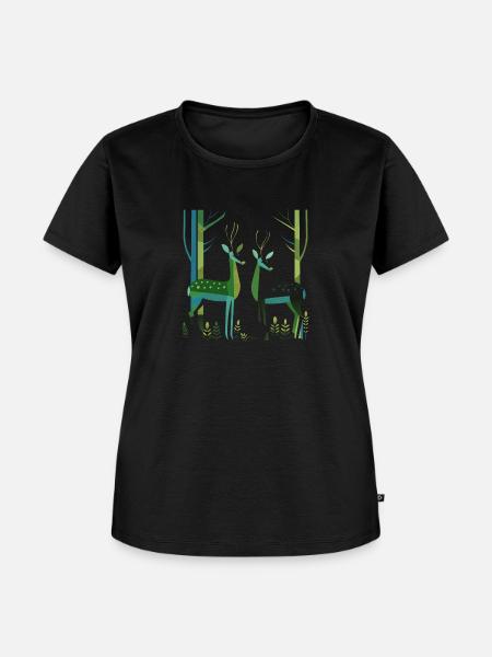 Hirschwald 2 - Frauen Premium Bio T-Shirt - Schwarz