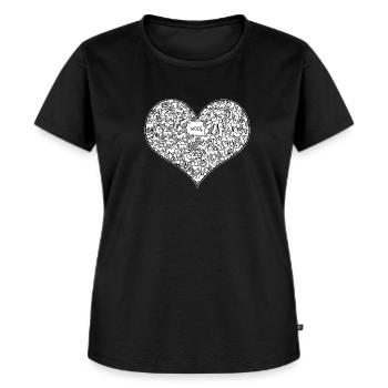 Ein Herz voller Woof - Frauen Premium Bio T-Shirt - Schwarz - Vorne - Selfina (174cm)