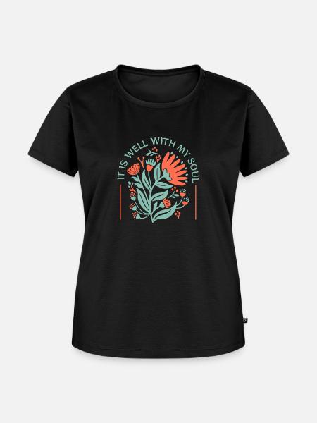 Blumen und seele - Frauen Premium Bio T-Shirt - Schwarz