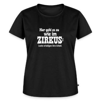 Wie im Zirkus - Frauen Premium Bio T-Shirt - Schwarz - Vorne - Selfina (174cm)
