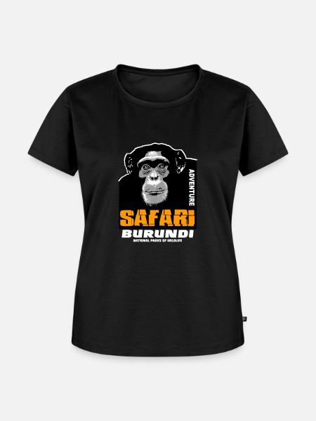 Burundi - Schimpanse - Frauen Premium Bio T-Shirt - Schwarz
