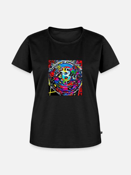 Bitcoin abstract - Frauen Premium Bio T-Shirt - Schwarz