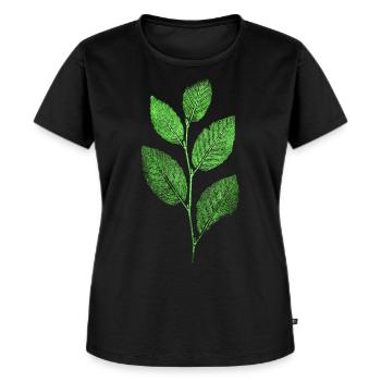 Nature / Forest / Branch - Beech - Women's Premium Organic T-shirt - black - Front - Selfina (174cm)
