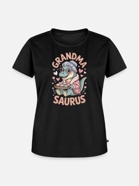 Oma Saurus Großmutter - Frauen Premium Bio T-Shirt - Schwarz