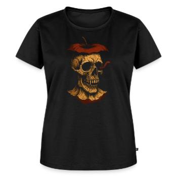 Dunkler Apfelschädel - Frauen Premium Bio T-Shirt - Schwarz - Vorne - Selfina (174cm)