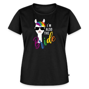 LGBTQ Lama also Bride Junggesellinnenabschied JGA - Frauen Premium Bio T-Shirt - Schwarz - Vorne - Selfina (174cm)