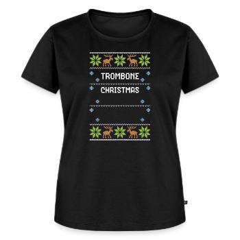 Trombone Christmas - Frauen Premium Bio T-Shirt - Schwarz - Vorne - Selfina (174cm)