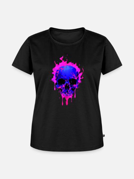 Schmelzender Schädel 001 - Frauen Premium Bio T-Shirt - Schwarz