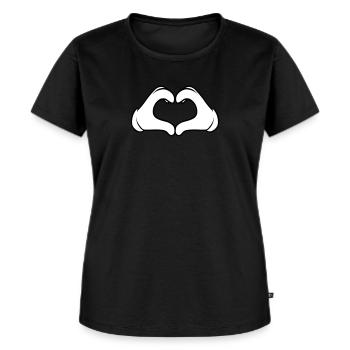 Comic Heart Hand | Great Gift For People You Love - Frauen Premium Bio T-Shirt - Schwarz - Vorne - Selfina (174cm)