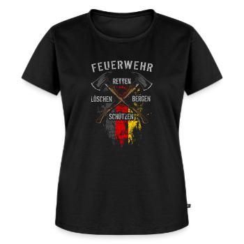 Retten Löschen Bergen Schützen - Frauen Premium Bio T-Shirt - Schwarz - Vorne - Selfina (174cm)