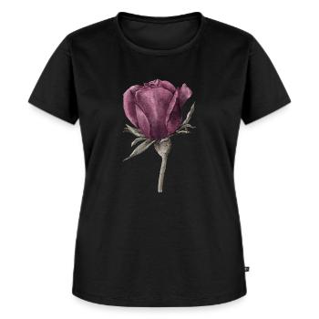 Rose Blume - Frauen Premium Bio T-Shirt - Schwarz - Vorne - Selfina (174cm)