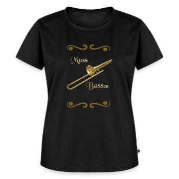 Bass Posaune - Frauen Premium Bio T-Shirt - Schwarz - Vorne - Selfina (174cm)
