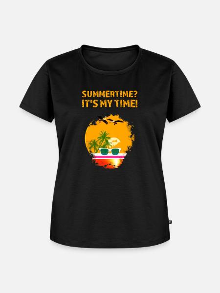 Summertime? It's my time - Frauen Premium Bio T-Shirt - Schwarz