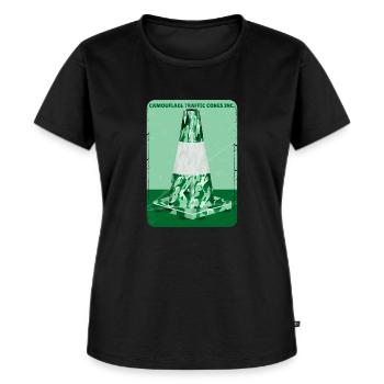 Tarnung grüner Straßenkegel - Frauen Premium Bio T-Shirt - Schwarz - Vorne - Selfina (174cm)