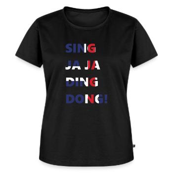 Singen Sie ja ja ding dong Eurovision Island Shirt - Frauen Premium Bio T-Shirt - Schwarz - Vorne - Selfina (174cm)