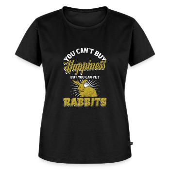 Kaninchen Hase - Frauen Premium Bio T-Shirt - Schwarz - Vorne - Selfina (174cm)