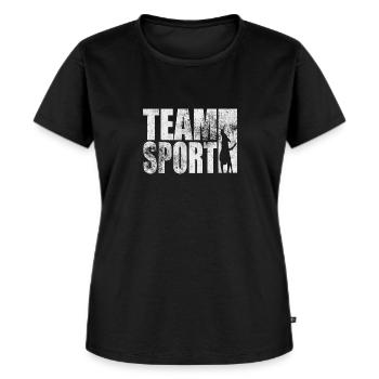 TeamSport Motif Grunge Dog Sport IGP Shirt - Women's Premium Organic T-shirt - black - Front - Selfina (174cm)