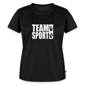 Teamsport Motiv Hand Pfote Hundesport IGP - Frauen Premium Bio T-Shirt - Schwarz - Vorne - Selfina (174cm)