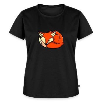 Sleeping Fox - Chemise de nuit - T-shirt Premium bio Femme - noir - Devant - Selfina (174cm)