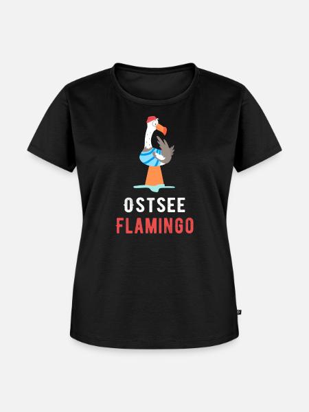 Ostsee Flamingo - Frauen Premium Bio T-Shirt - Schwarz