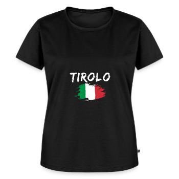 Tirolo Italien Flagge Südtirol - Frauen Premium Bio T-Shirt - Schwarz - Vorne - Selfina (174cm)