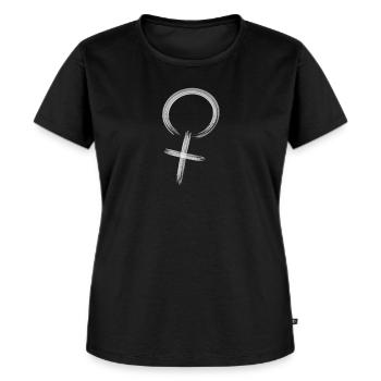 Frauen Symbol Gerechtigkeit Frauenpower - Frauen Premium Bio T-Shirt - Schwarz - Vorne - Selfina (174cm)