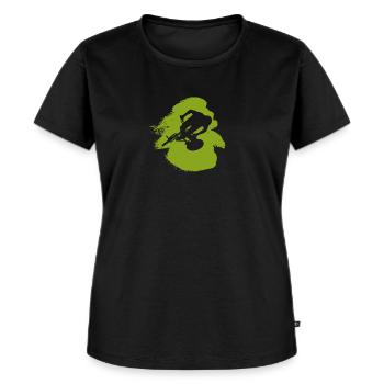 Mountainbiking Trail Mountainbike - Frauen Premium Bio T-Shirt - Schwarz - Vorne - Selfina (174cm)