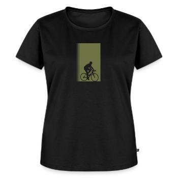 Fahrrad Radfahren Radeln Fahrradfahren - Frauen Premium Bio T-Shirt - Schwarz - Vorne - Selfina (174cm)