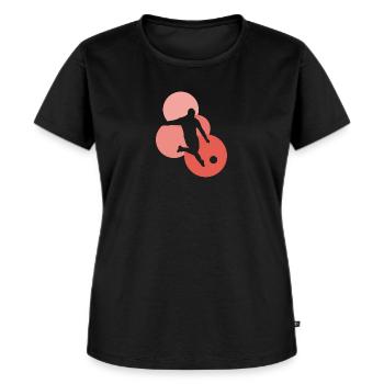 Striker Soccer Striker - Women's Premium Organic T-shirt - black - Front - Selfina (174cm)