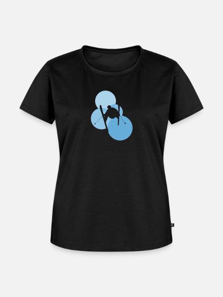 Ski Skiing Freeride - Frauen Premium Bio T-Shirt - Schwarz