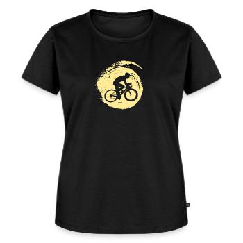 Fahrradfahren Fahrradfahrer - Frauen Premium Bio T-Shirt - Schwarz - Vorne - Selfina (174cm)