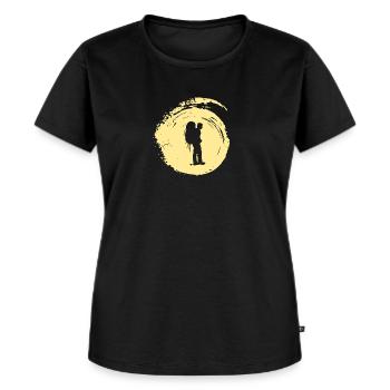 Rucksack Wandern Wanderung - Frauen Premium Bio T-Shirt - Schwarz - Vorne - Selfina (174cm)