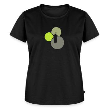 Bubbletee Bubble Tea Bubble - Frauen Premium Bio T-Shirt - Schwarz - Vorne - Selfina (174cm)