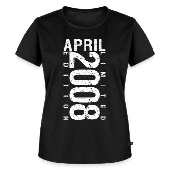 April 2008 April Geburtstagsgeschenk 2008 - Frauen Premium Bio T-Shirt - Schwarz - Vorne - Selfina (174cm)