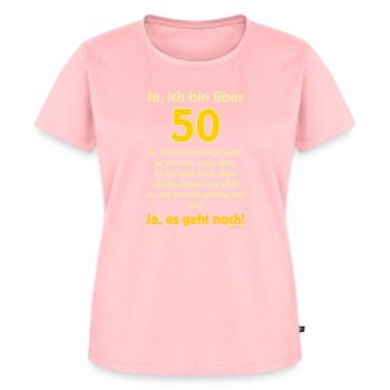 BD - Ja ich bin über 50 - Ja es geht noch - - Frauen Premium Bio T-Shirt - Rosa - Vorne - AI Model Female 172 dark (172cm)