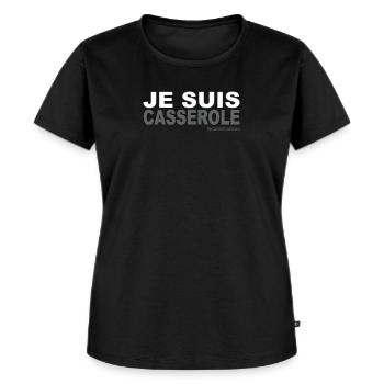 Je suis casserole - T-shirt Premium bio Femme - noir - Devant - Selfina (174cm)