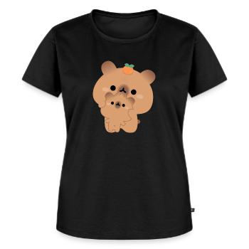 Wasserschweine-Paar - Frauen Premium Bio T-Shirt - Schwarz - Vorne - Selfina (174cm)