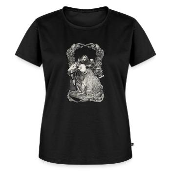 Aquarius Sternzeichen - Frauen Premium Bio T-Shirt - Schwarz - Vorne - Selfina (174cm)