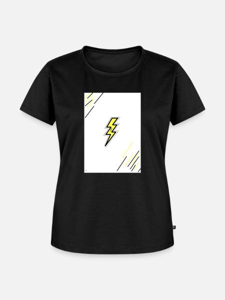 Yellow Lightning - Frauen Premium Bio T-Shirt - Schwarz