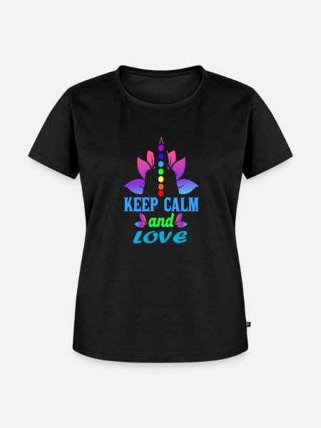 keep calm and Lobe - Frauen Premium Bio T-Shirt - Schwarz