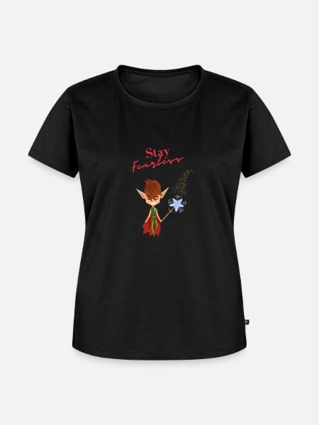 Bleib Furchtlos Elfe mit Zauberstab - Frauen Premium Bio T-Shirt - Schwarz