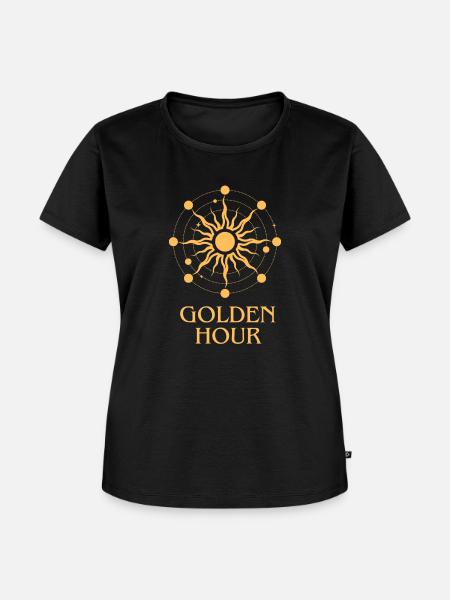 Golden Hour - Frauen Premium Bio T-Shirt - Schwarz